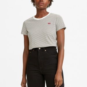 Women’s Levi’s Perfect Kadlong Striped Tee, Size: Small, Color: Safari